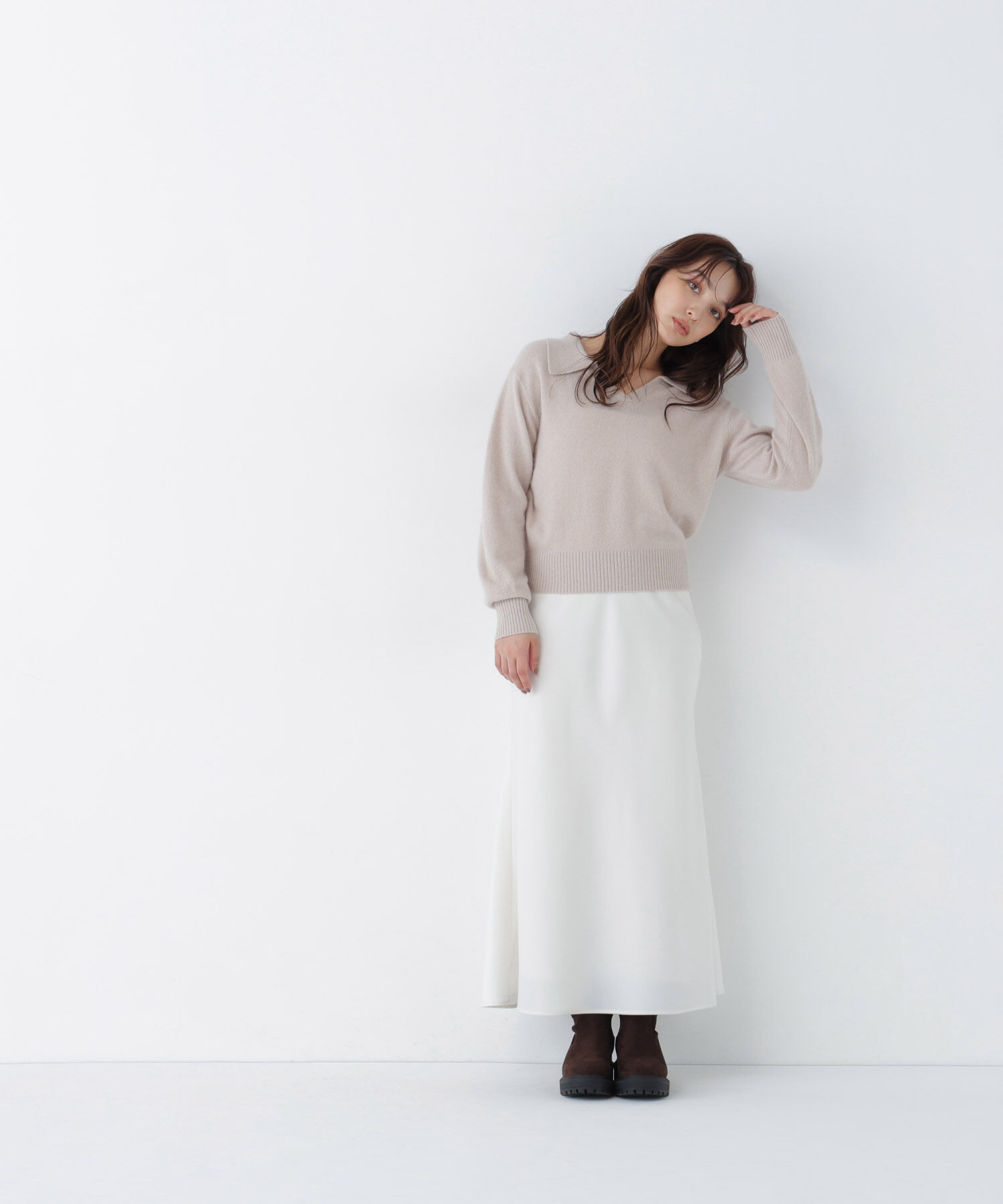  「<EC限定ｶﾗｰ:ﾗｲﾄｸﾞﾘｰﾝ><ちょうど､いい服>品よく､ゆるく｡ｽｷ」|ニット・セーター|