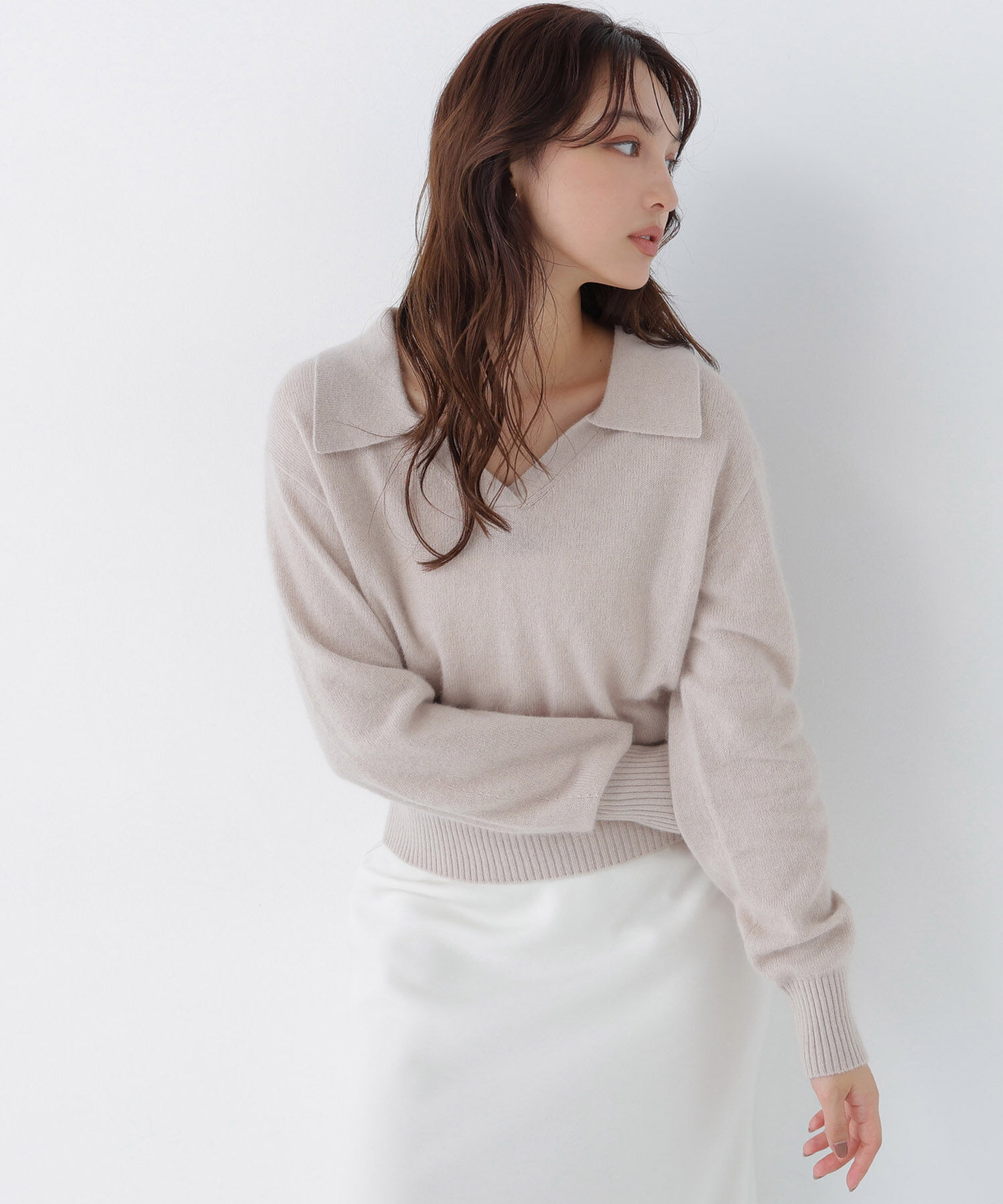  「<EC限定ｶﾗｰ:ﾗｲﾄｸﾞﾘｰﾝ><ちょうど､いい服>品よく､ゆるく｡ｽｷ」|ニット・セーター|