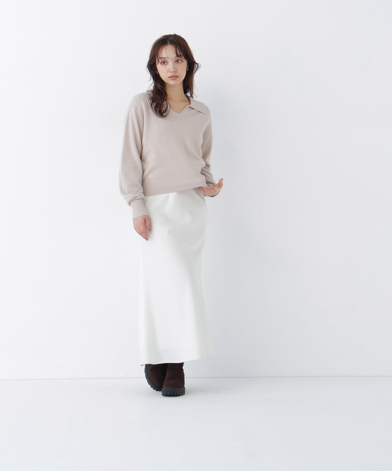  「<EC限定ｶﾗｰ:ﾗｲﾄｸﾞﾘｰﾝ><ちょうど､いい服>品よく､ゆるく｡ｽｷ」|ニット・セーター|