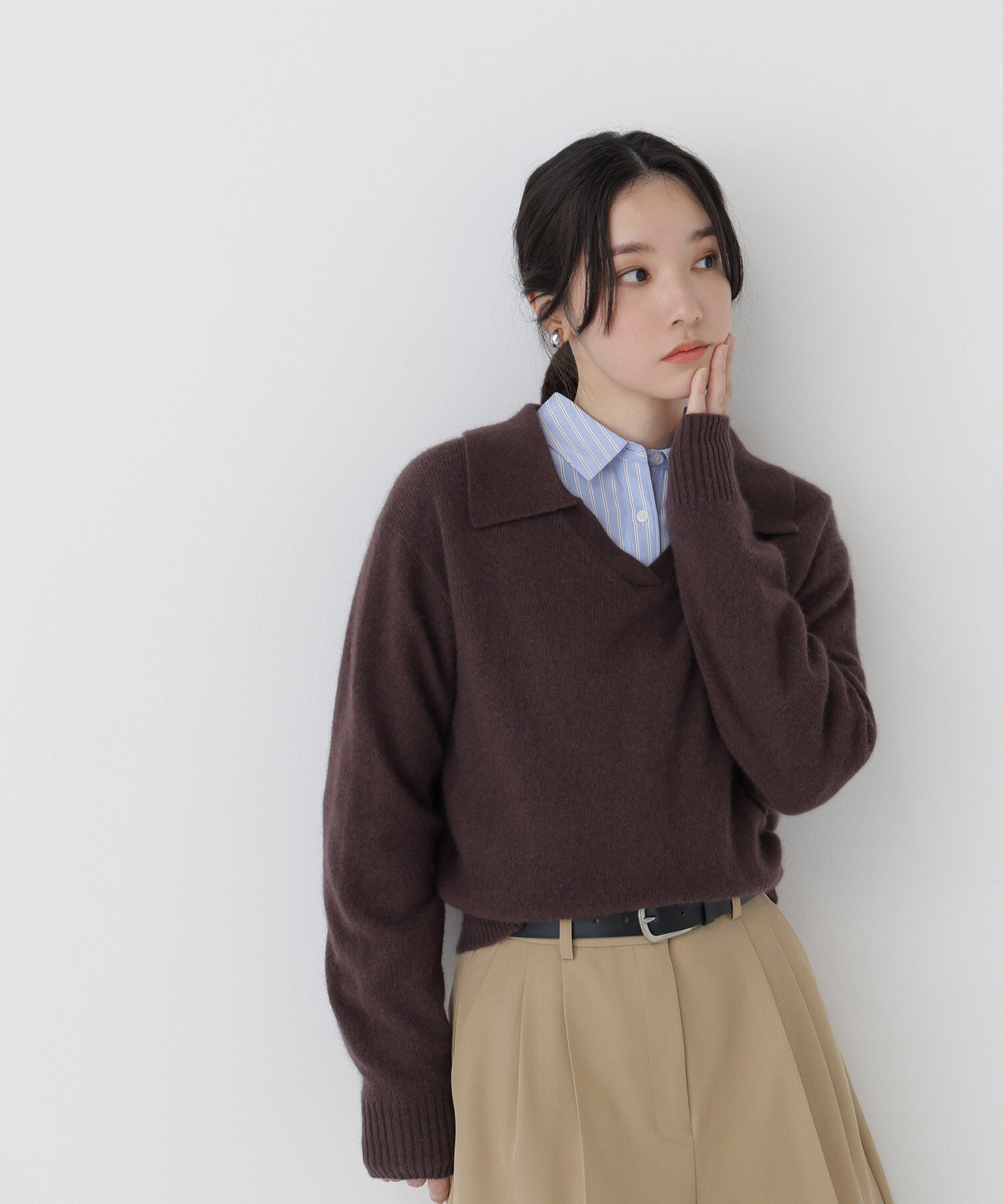  「<EC限定ｶﾗｰ:ﾗｲﾄｸﾞﾘｰﾝ><ちょうど､いい服>品よく､ゆるく｡ｽｷ」|ニット・セーター|