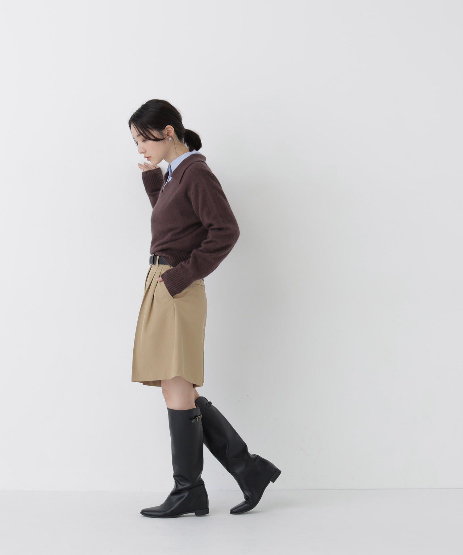  「<EC限定ｶﾗｰ:ﾗｲﾄｸﾞﾘｰﾝ><ちょうど､いい服>品よく､ゆるく｡ｽｷ」|ニット・セーター|