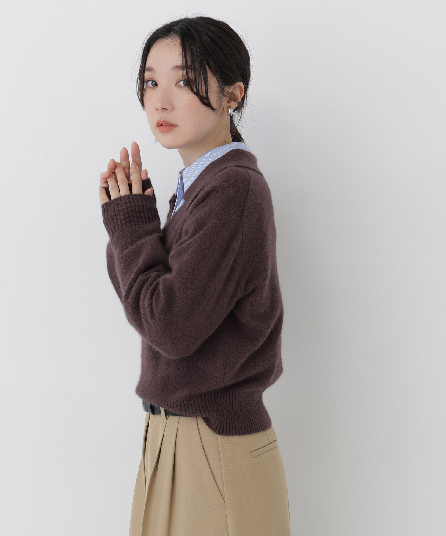  「<EC限定ｶﾗｰ:ﾗｲﾄｸﾞﾘｰﾝ><ちょうど､いい服>品よく､ゆるく｡ｽｷ」|ニット・セーター|