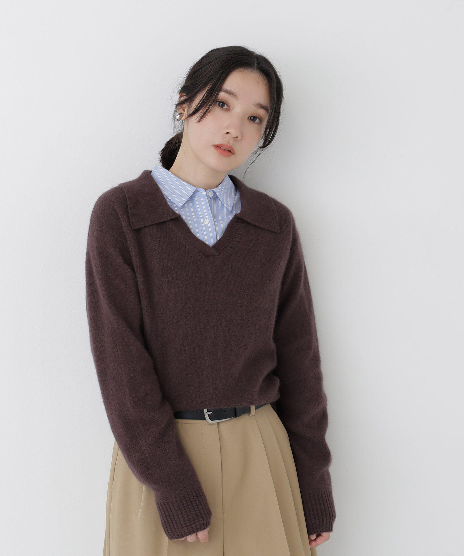  「<EC限定ｶﾗｰ:ﾗｲﾄｸﾞﾘｰﾝ><ちょうど､いい服>品よく､ゆるく｡ｽｷ」|ニット・セーター|