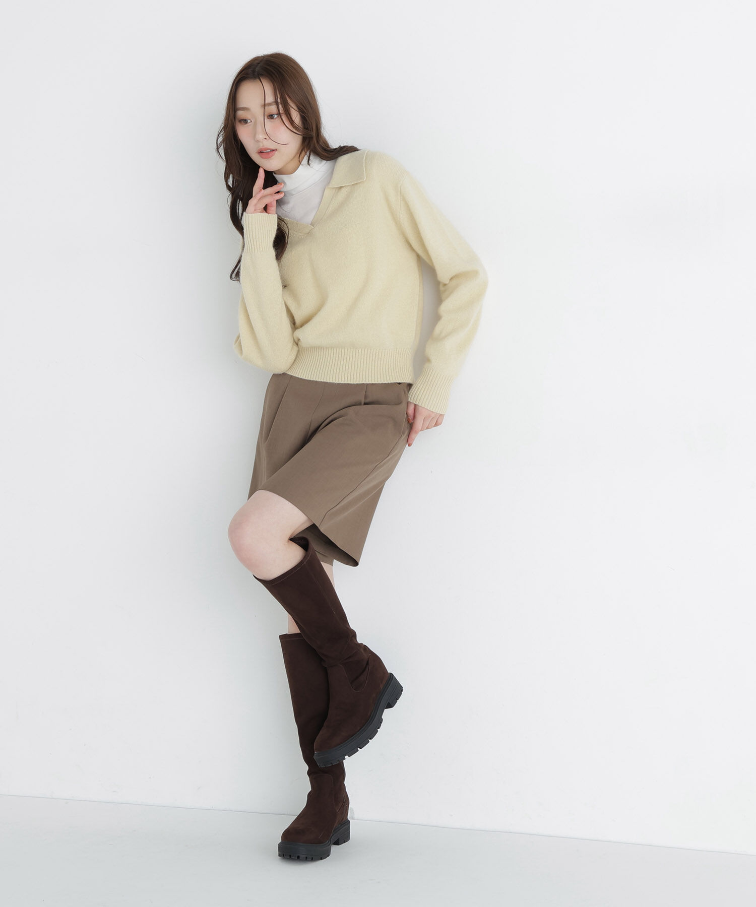  「<EC限定ｶﾗｰ:ﾗｲﾄｸﾞﾘｰﾝ><ちょうど､いい服>品よく､ゆるく｡ｽｷ」|ニット・セーター|