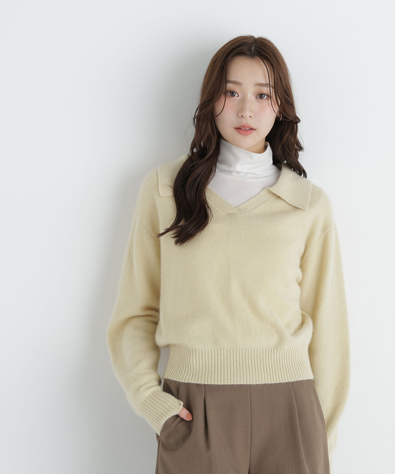  「<EC限定ｶﾗｰ:ﾗｲﾄｸﾞﾘｰﾝ><ちょうど､いい服>品よく､ゆるく｡ｽｷ」|ニット・セーター|