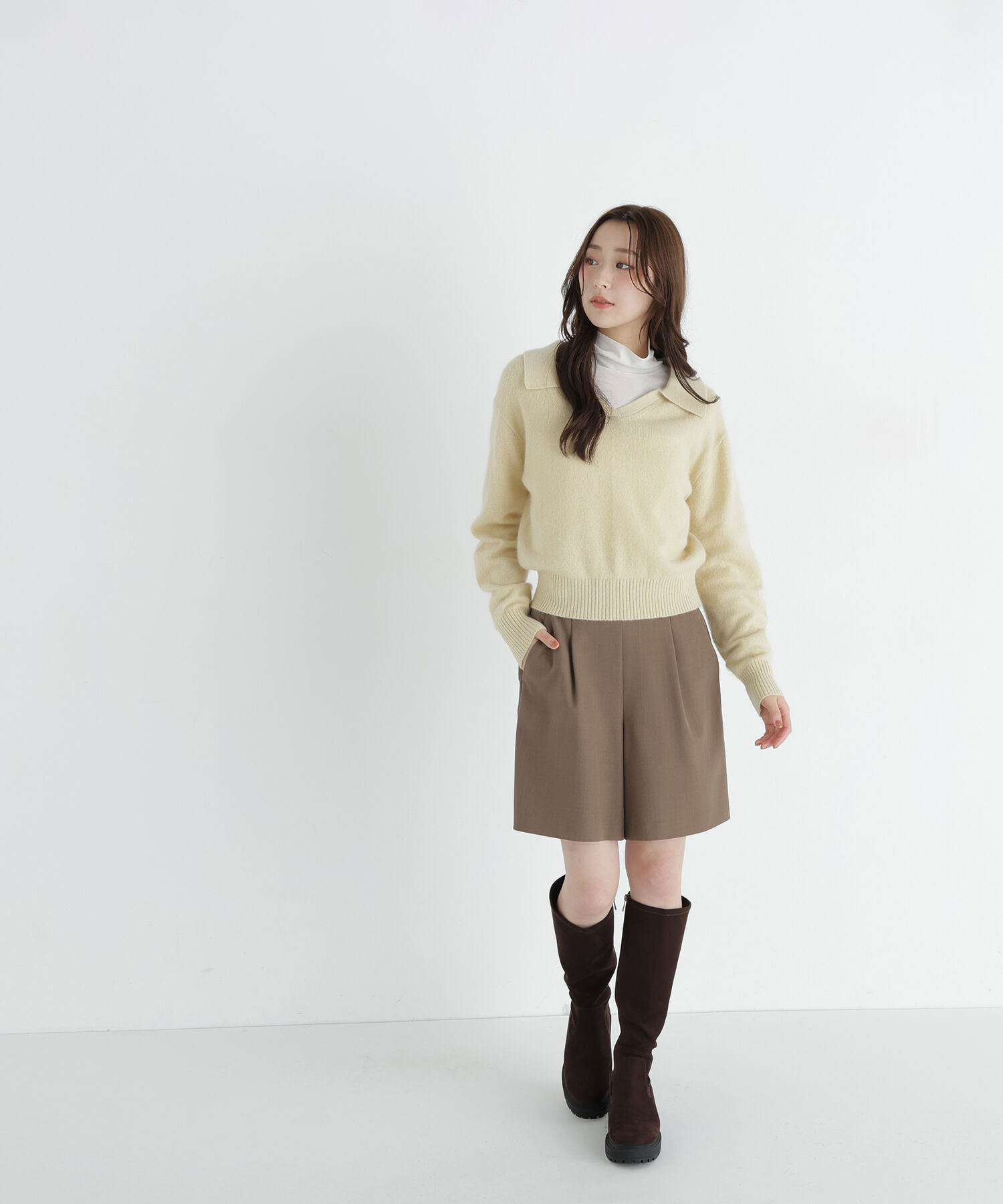  「<EC限定ｶﾗｰ:ﾗｲﾄｸﾞﾘｰﾝ><ちょうど､いい服>品よく､ゆるく｡ｽｷ」|ニット・セーター|
