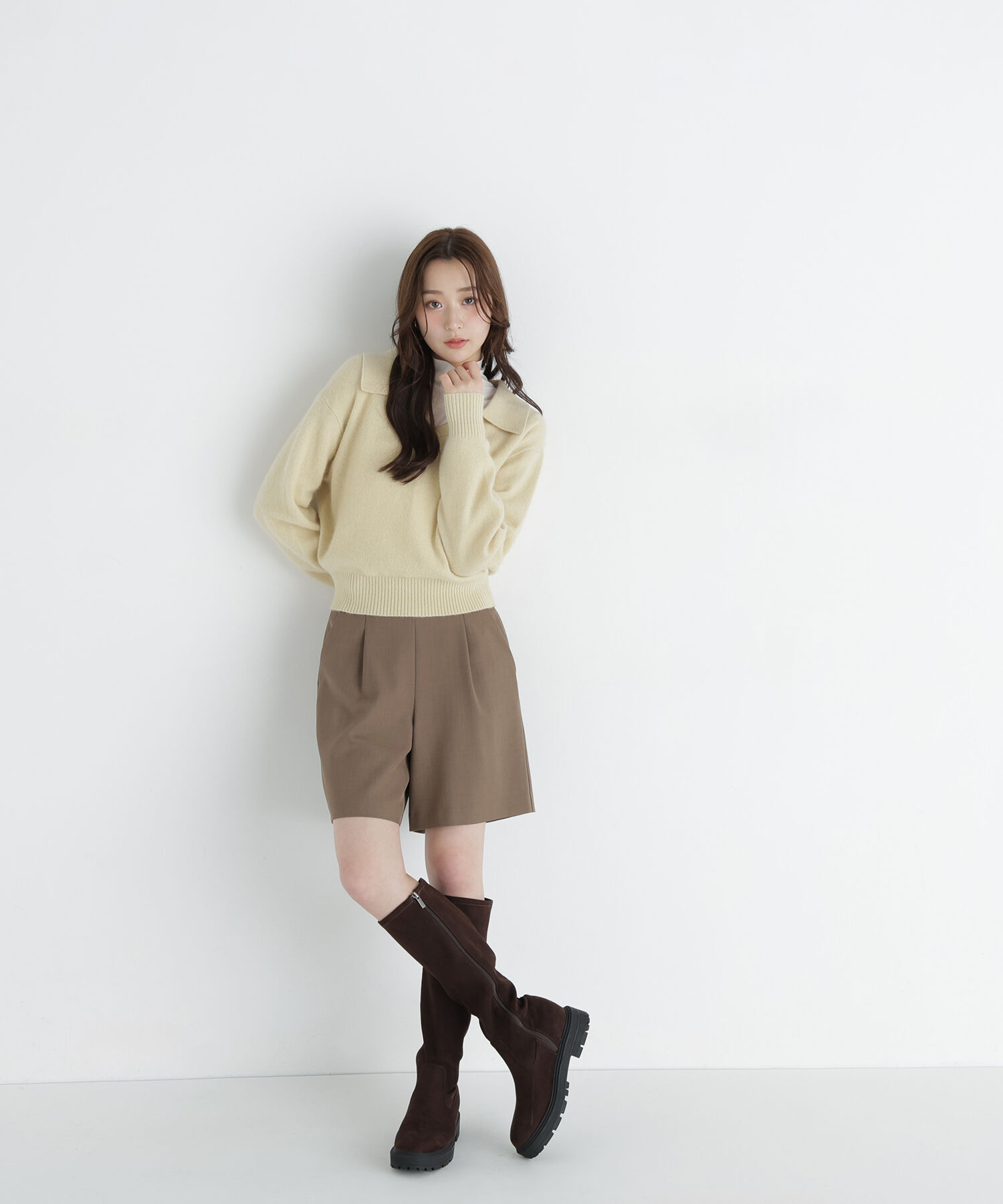  「<EC限定ｶﾗｰ:ﾗｲﾄｸﾞﾘｰﾝ><ちょうど､いい服>品よく､ゆるく｡ｽｷ」|ニット・セーター|