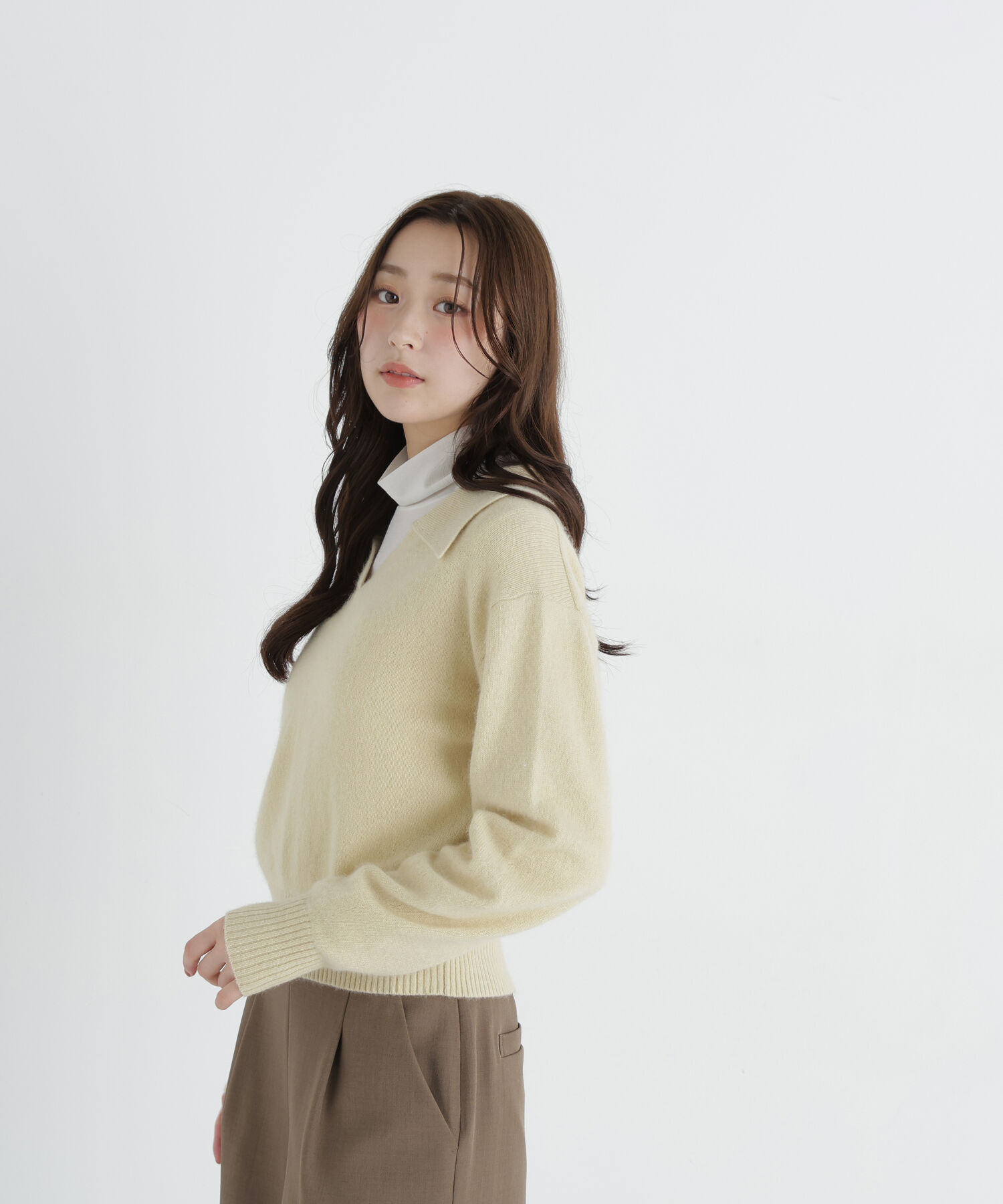  「<EC限定ｶﾗｰ:ﾗｲﾄｸﾞﾘｰﾝ><ちょうど､いい服>品よく､ゆるく｡ｽｷ」|ニット・セーター|