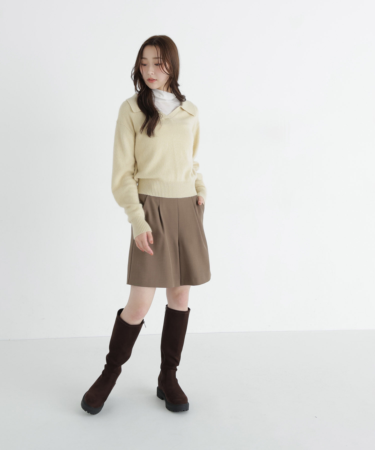  「<EC限定ｶﾗｰ:ﾗｲﾄｸﾞﾘｰﾝ><ちょうど､いい服>品よく､ゆるく｡ｽｷ」|ニット・セーター|