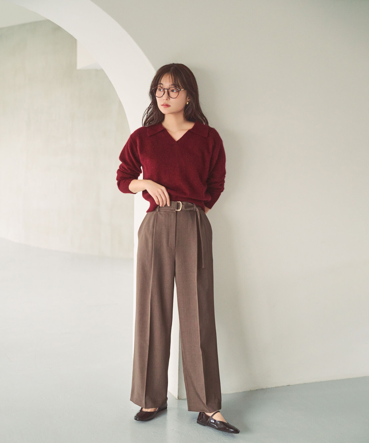  「<EC限定ｶﾗｰ:ﾗｲﾄｸﾞﾘｰﾝ><ちょうど､いい服>品よく､ゆるく｡ｽｷ」|ニット・セーター|