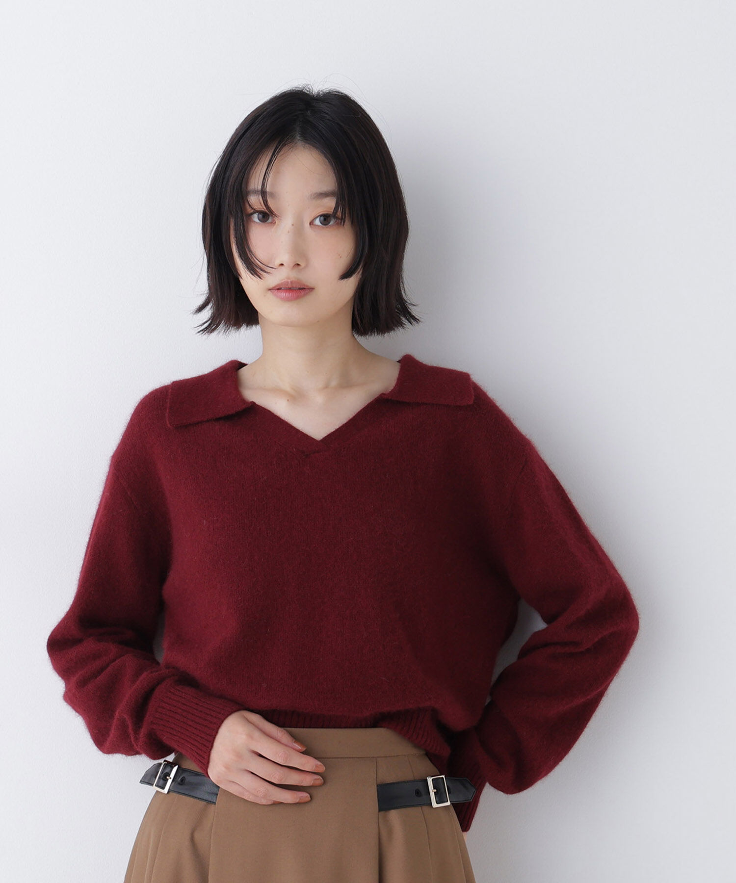  「<EC限定ｶﾗｰ:ﾗｲﾄｸﾞﾘｰﾝ><ちょうど､いい服>品よく､ゆるく｡ｽｷ」|ニット・セーター|