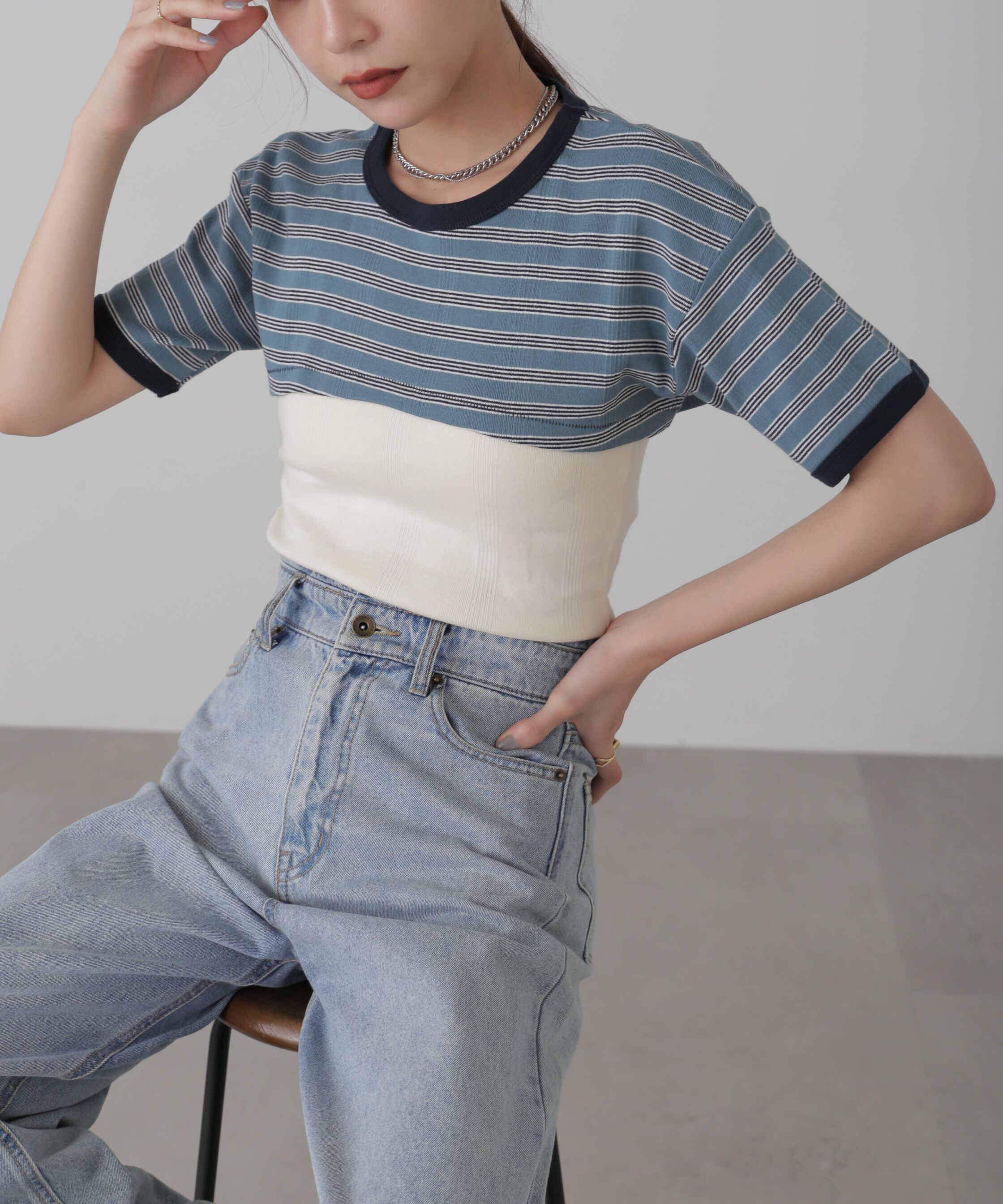  「Miller ショート丈Tシャツ」|Tシャツ・カットソー|