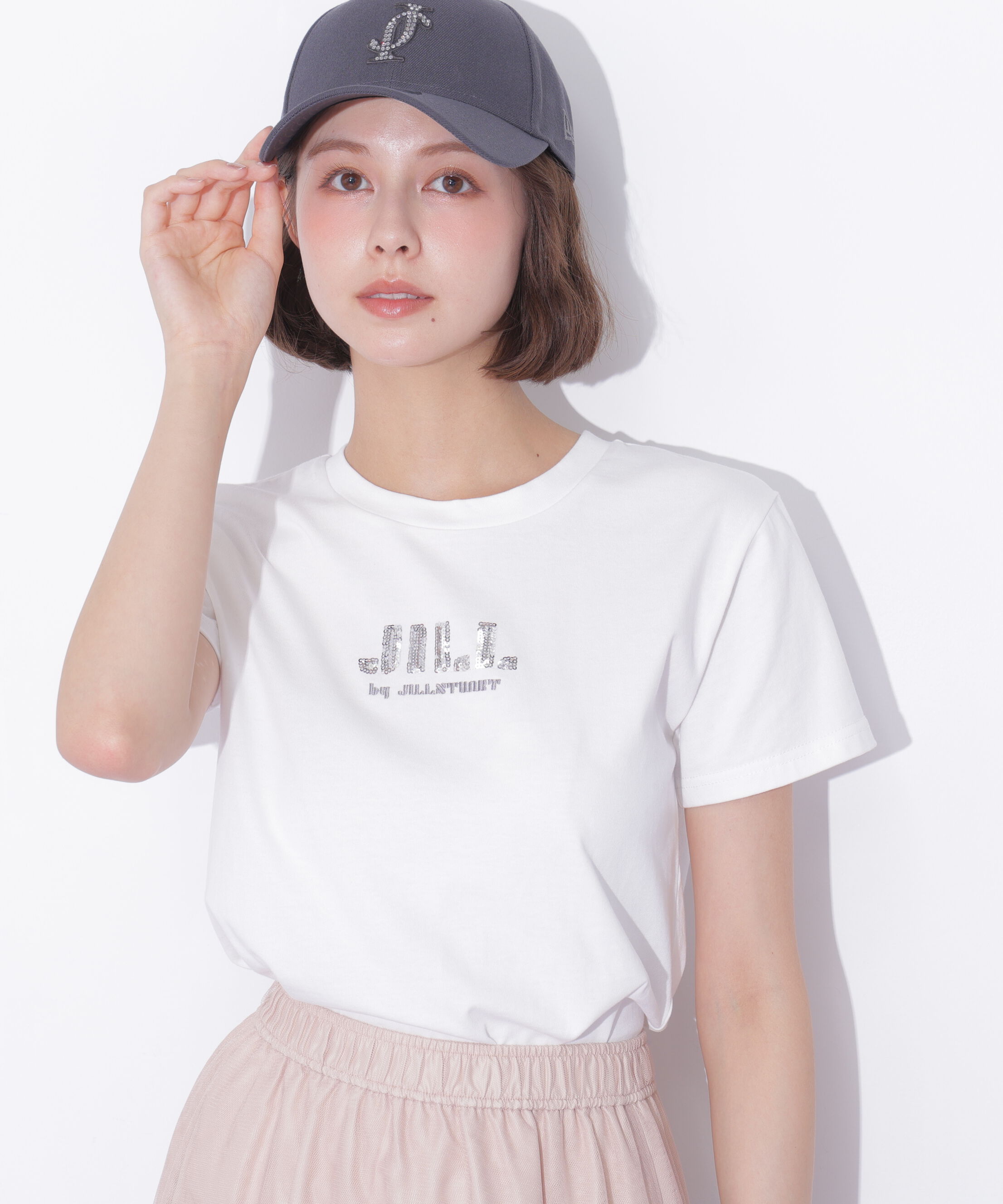  「スパンコールロゴ刺繍Tシャツ OC」|Tシャツ・カットソー|