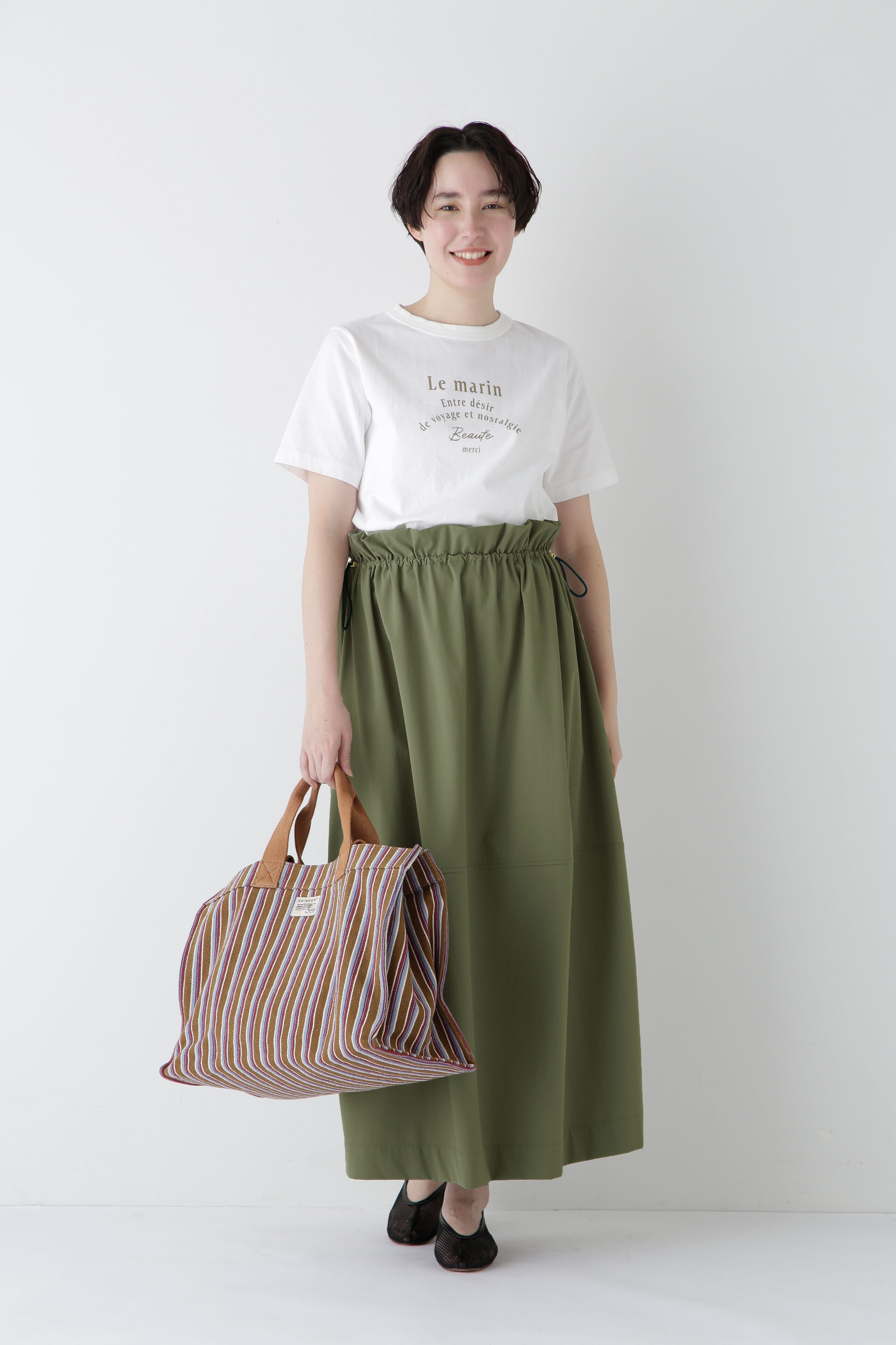  「◆≪撥水・接触冷感≫ ナイロンストレッチギャザースカート」|スカート|