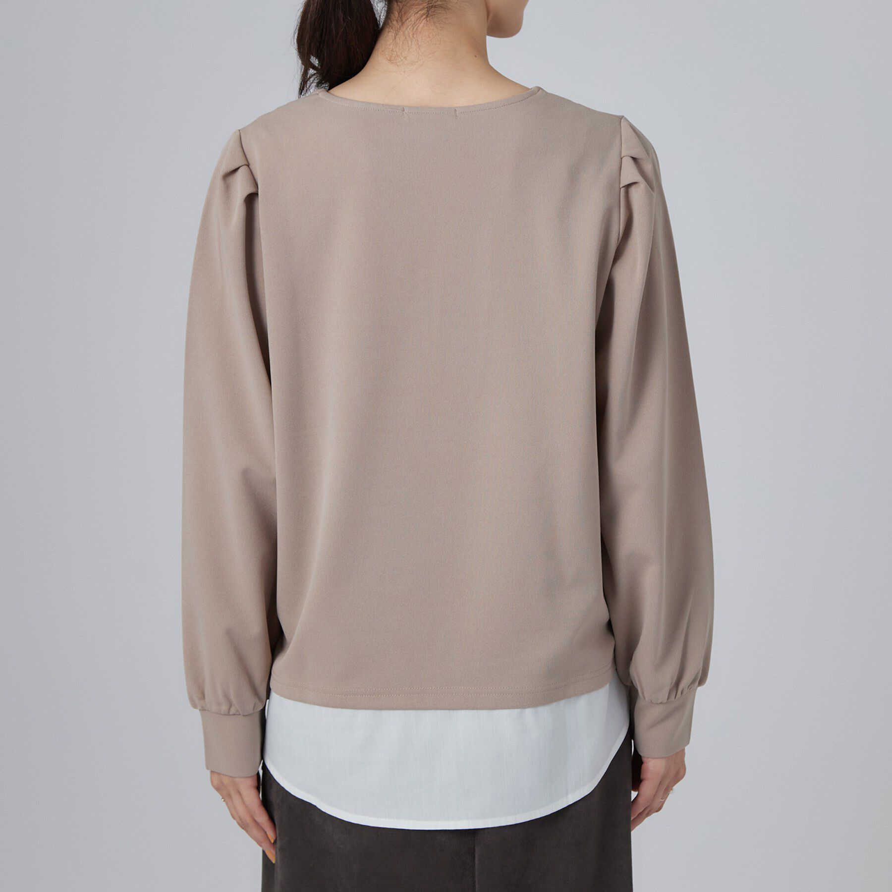 SHOO･LA･RUE「【S-LL/洗濯機可】1枚で完成 アクセいらずのレイヤード風ブラウス」|Tシャツ・カットソー|