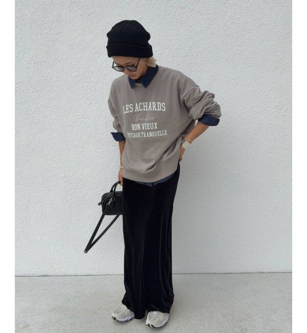Lbc with Life「チェーンステッチ刺繍ロゴ裏毛プルオーバー」|その他|ベージュ