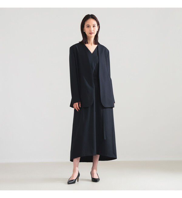 BEAMS SELECTION for WOMEN「ATON / ウールトロピカル ノーカラー ジャケット」|ノーカラージャケット|