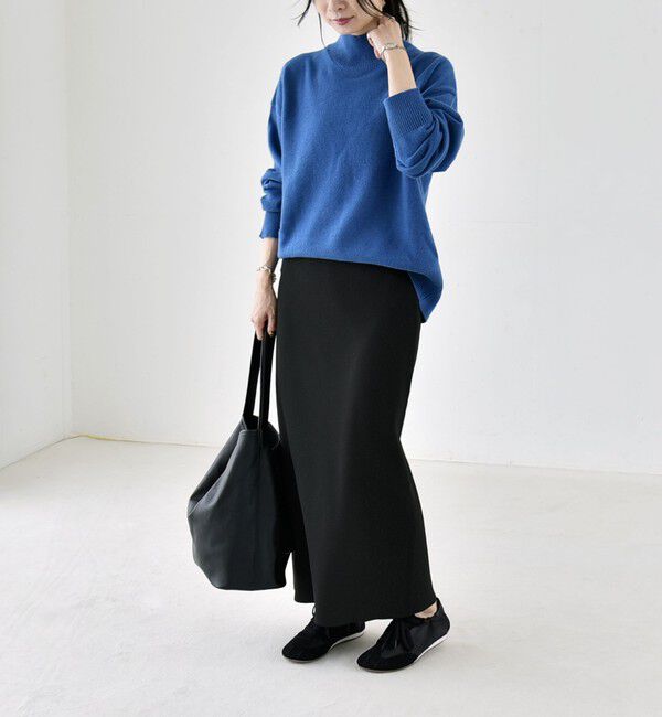 quaranciel「《予約》〈手洗い可能〉AQUA カシミヤ ミックス ハイネック スリット ニット」|ニット・セーター|
