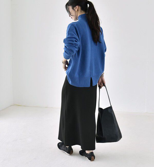 quaranciel「《予約》〈手洗い可能〉AQUA カシミヤ ミックス ハイネック スリット ニット」|ニット・セーター|