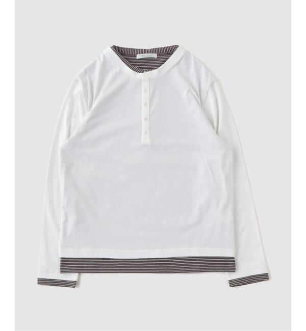 JOURNAL STANDARD「レイヤード ヘンリーネック ロンT」|Tシャツ・カットソー|ホワイト