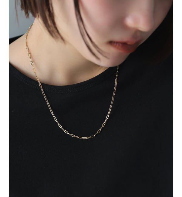 Lilas by Spick&Span「中空ペーパークリップチェーン50cmネックレス K18」|ネックレス|