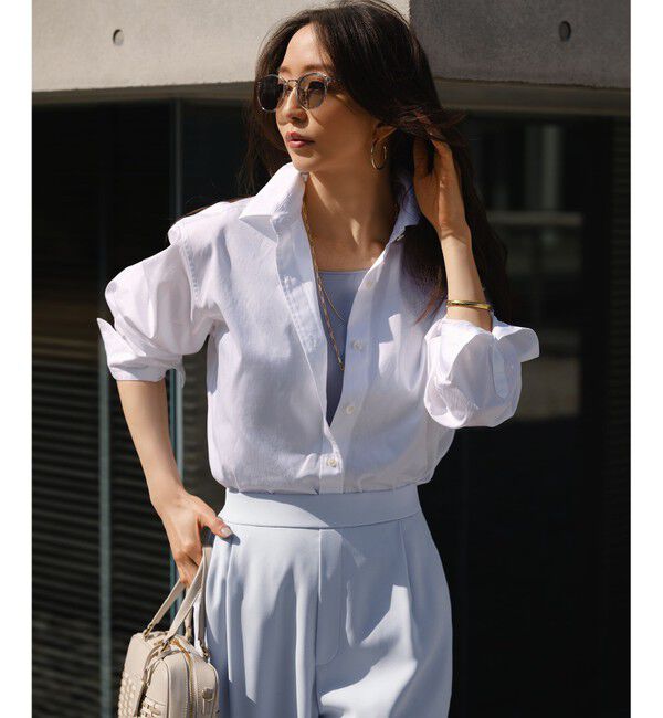 23区「【見上愛さん着用/VERY・FUDGE掲載】CANCLINI シャーティング ベーシックシャツ」|シャツ・ブラウス|ホワイト系