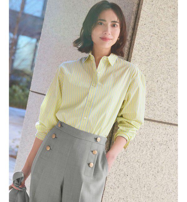 23区「【見上愛さん着用/VERY・FUDGE掲載】CANCLINI シャーティング ベーシックシャツ」|シャツ・ブラウス|ｲｴﾛｰ&times;ｻｯ