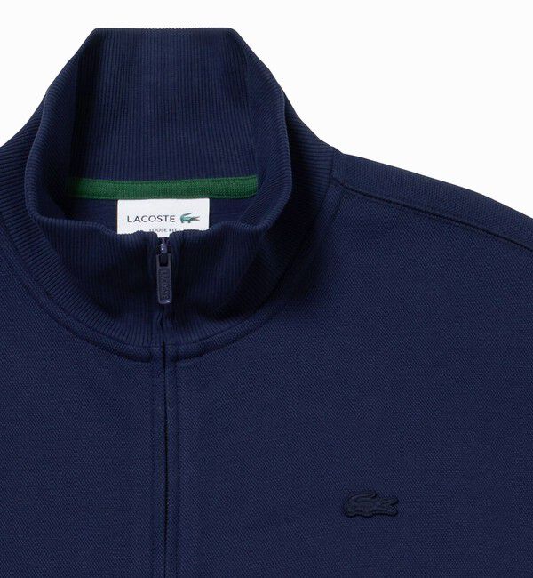 LACOSTE「鹿の子ダブルジップ ハイネック ドライバーズニット」|カーディガン|