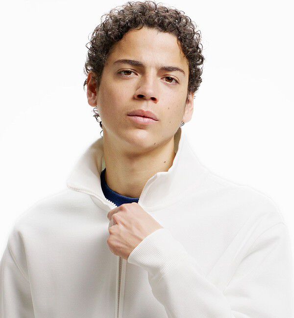 LACOSTE「鹿の子ダブルジップ ハイネック ドライバーズニット」|カーディガン|
