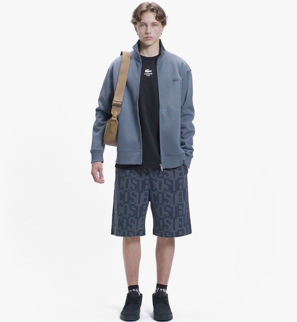 LACOSTE「鹿の子ダブルジップ ハイネック ドライバーズニット」|カーディガン|