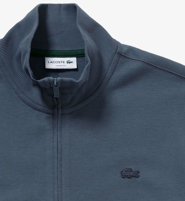 LACOSTE「鹿の子ダブルジップ ハイネック ドライバーズニット」|カーディガン|