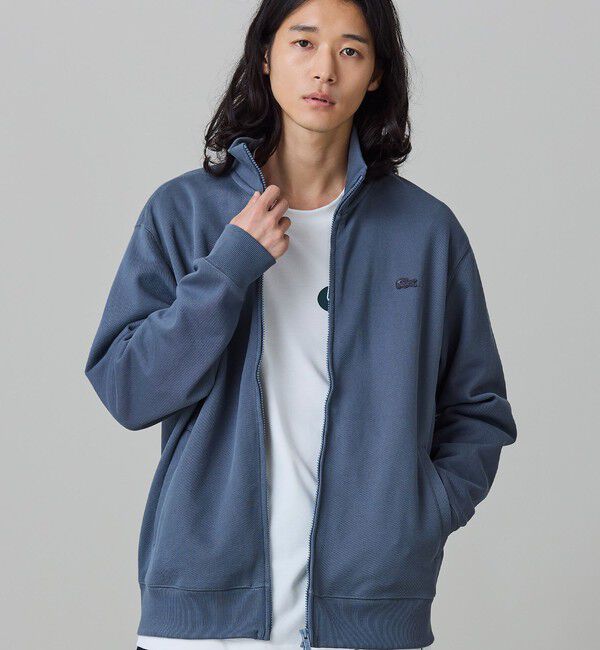 LACOSTE「鹿の子ダブルジップ ハイネック ドライバーズニット」|カーディガン|
