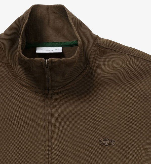 LACOSTE「鹿の子ダブルジップ ハイネック ドライバーズニット」|カーディガン|