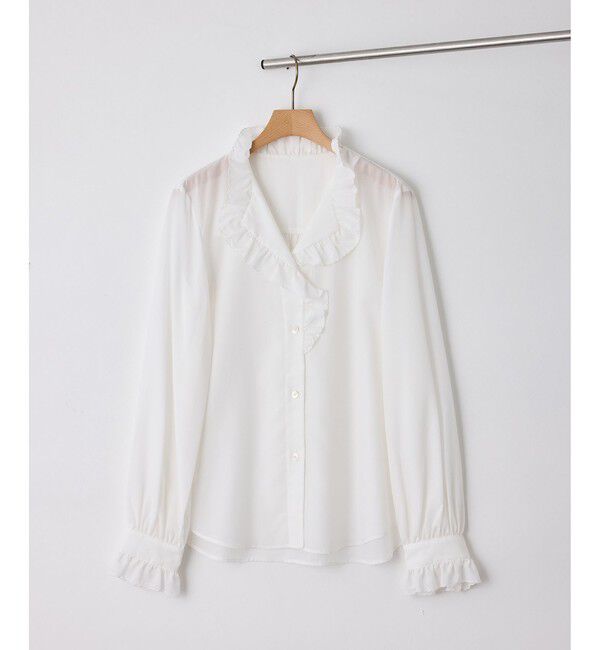 ROPE「【J'aDoRe・一部店舗限定サイズ】エンブロイダリーフリルブラウス/イージーケア」|シャツ・ブラウス|