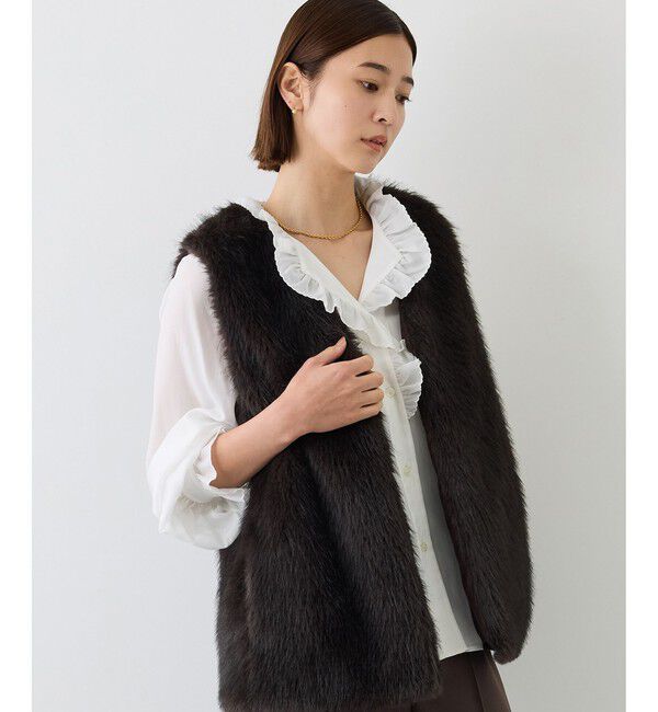 ROPE「【J'aDoRe・一部店舗限定サイズ】エンブロイダリーフリルブラウス/イージーケア」|シャツ・ブラウス|
