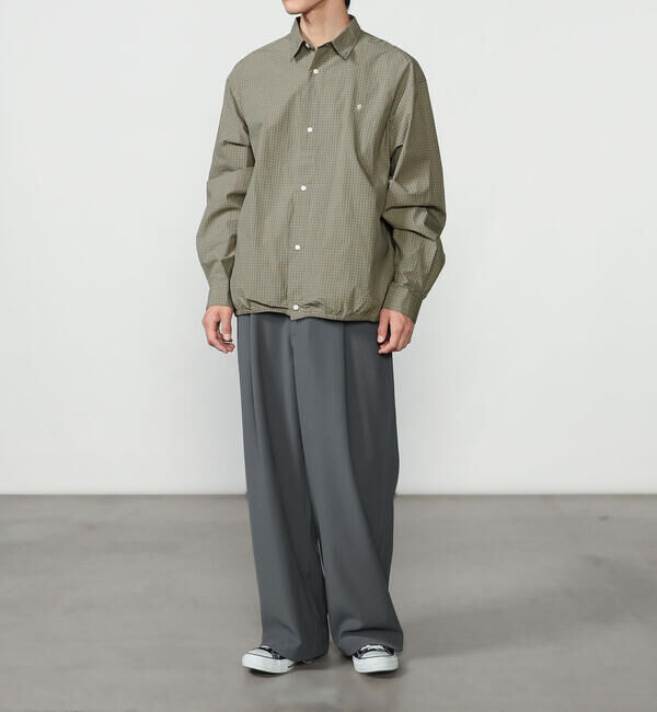 GYMPHLEX「Gymphlex | コットンタイプライター レギュラーカラーシャツ CHECK MEN」|シャツ・ブラウス|