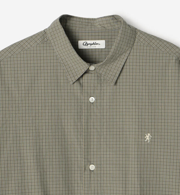 GYMPHLEX「Gymphlex | コットンタイプライター レギュラーカラーシャツ CHECK MEN」|シャツ・ブラウス|