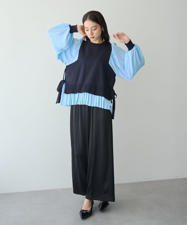 Editt by YECCA VECCA「ビンテージサテンワイドパンツ」|その他|Black