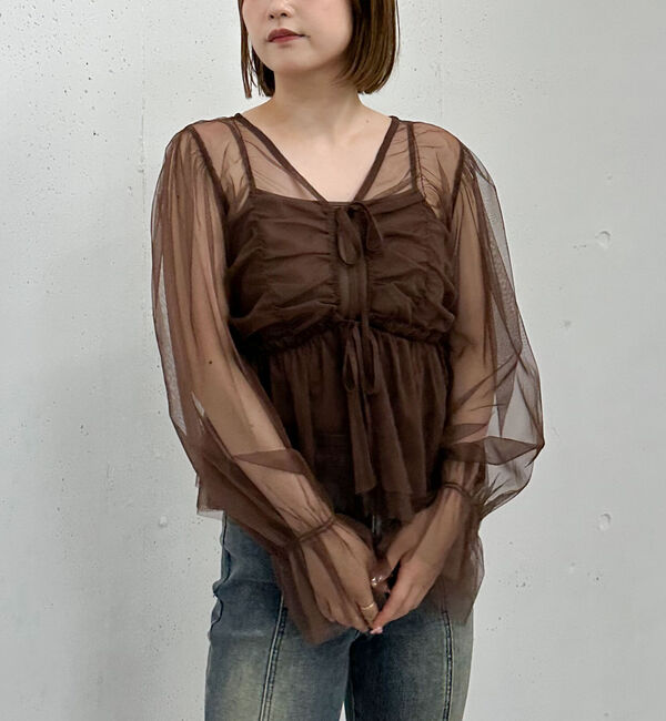 archives「チュールギャザーペプラムブラウス」|Tシャツ・カットソー|