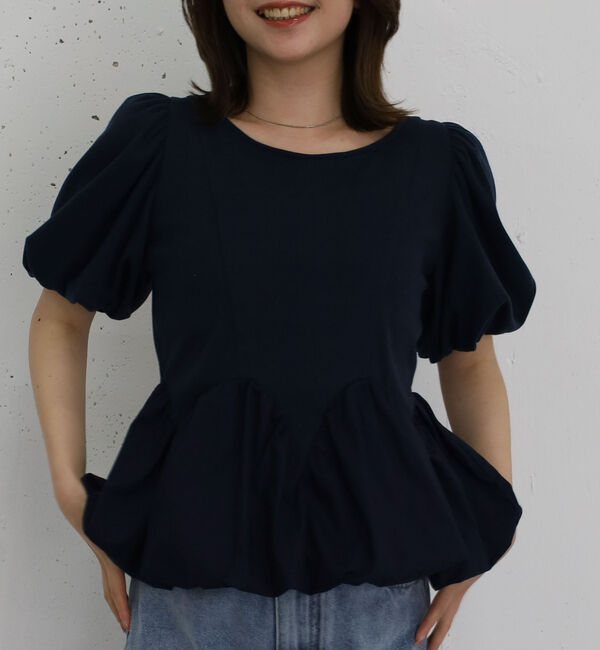archives「ラウンドバルーンドッキングカットＴＯＰＳ」|Tシャツ・カットソー|NAVY