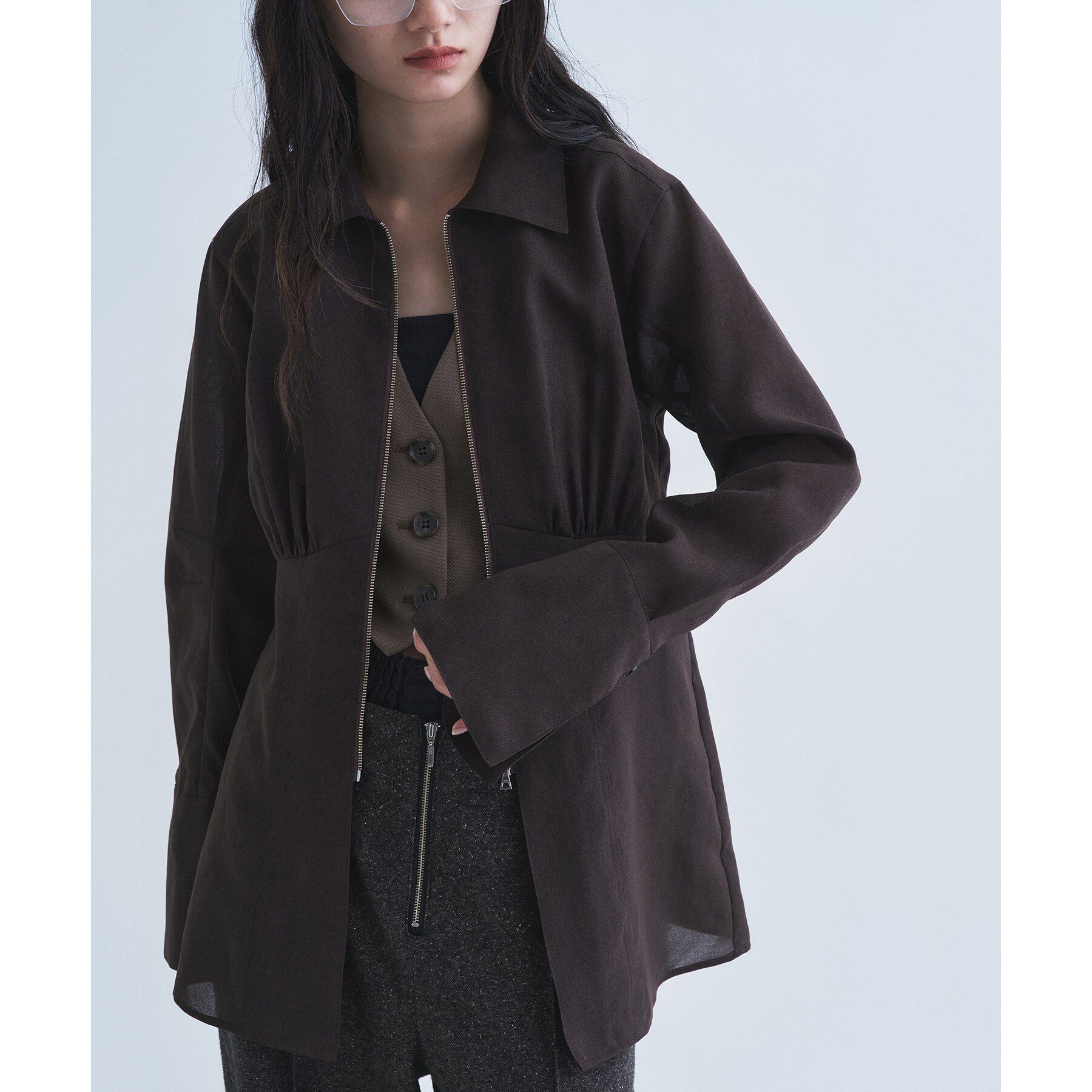 CODE A「sheer form zip shirts」|シャツ・ブラウス|