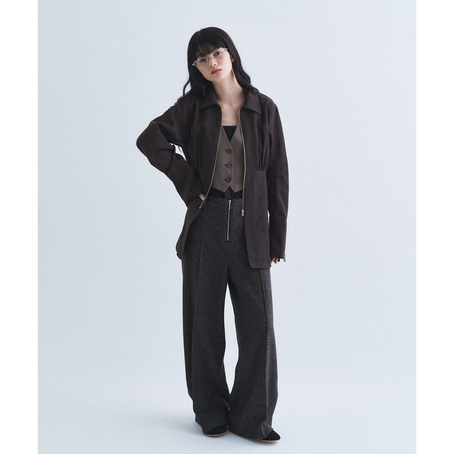 CODE A「sheer form zip shirts」|シャツ・ブラウス|