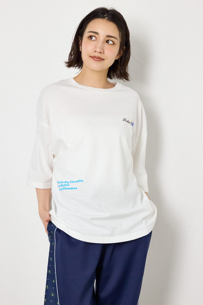 RODEO CROWNS「フラワースクリプトロゴ5分袖Tシャツ」|Tシャツ・カットソー|