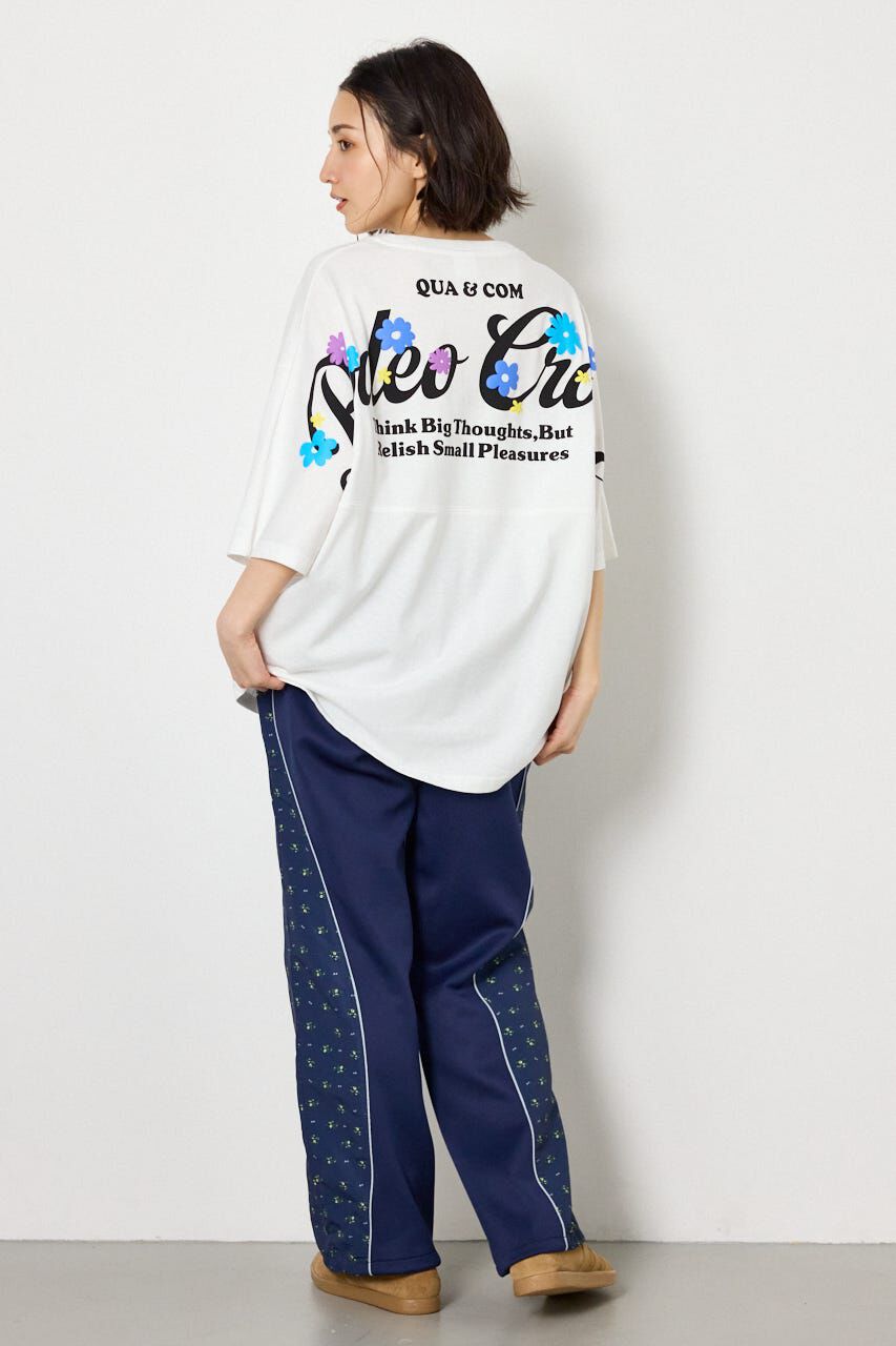 RODEO CROWNS「フラワースクリプトロゴ5分袖Tシャツ」|Tシャツ・カットソー|