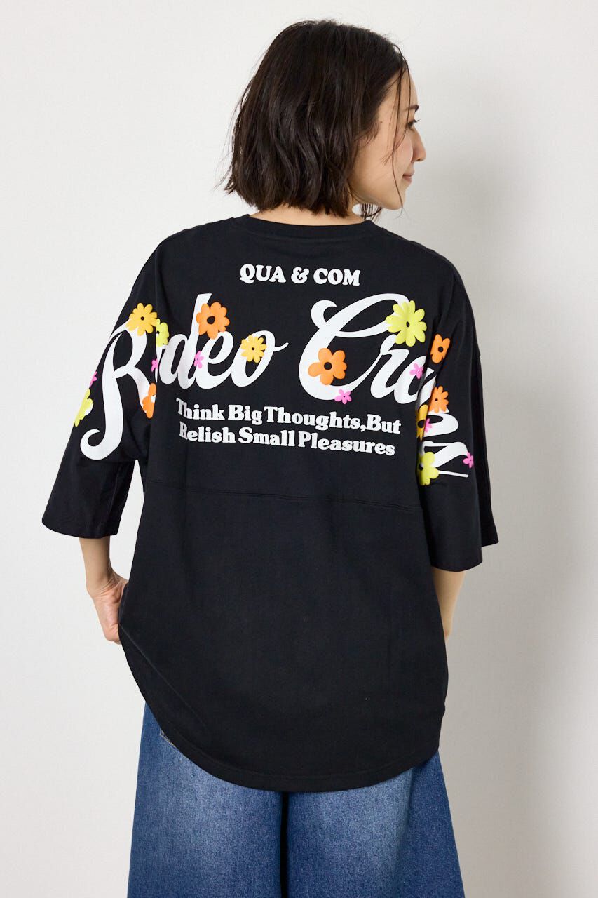 RODEO CROWNS「フラワースクリプトロゴ5分袖Tシャツ」|Tシャツ・カットソー|