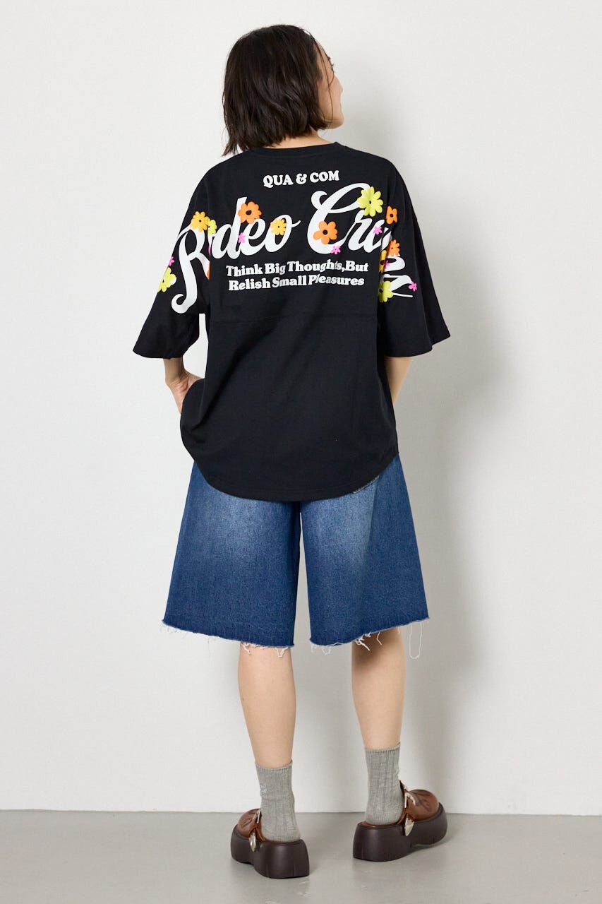 RODEO CROWNS「フラワースクリプトロゴ5分袖Tシャツ」|Tシャツ・カットソー|