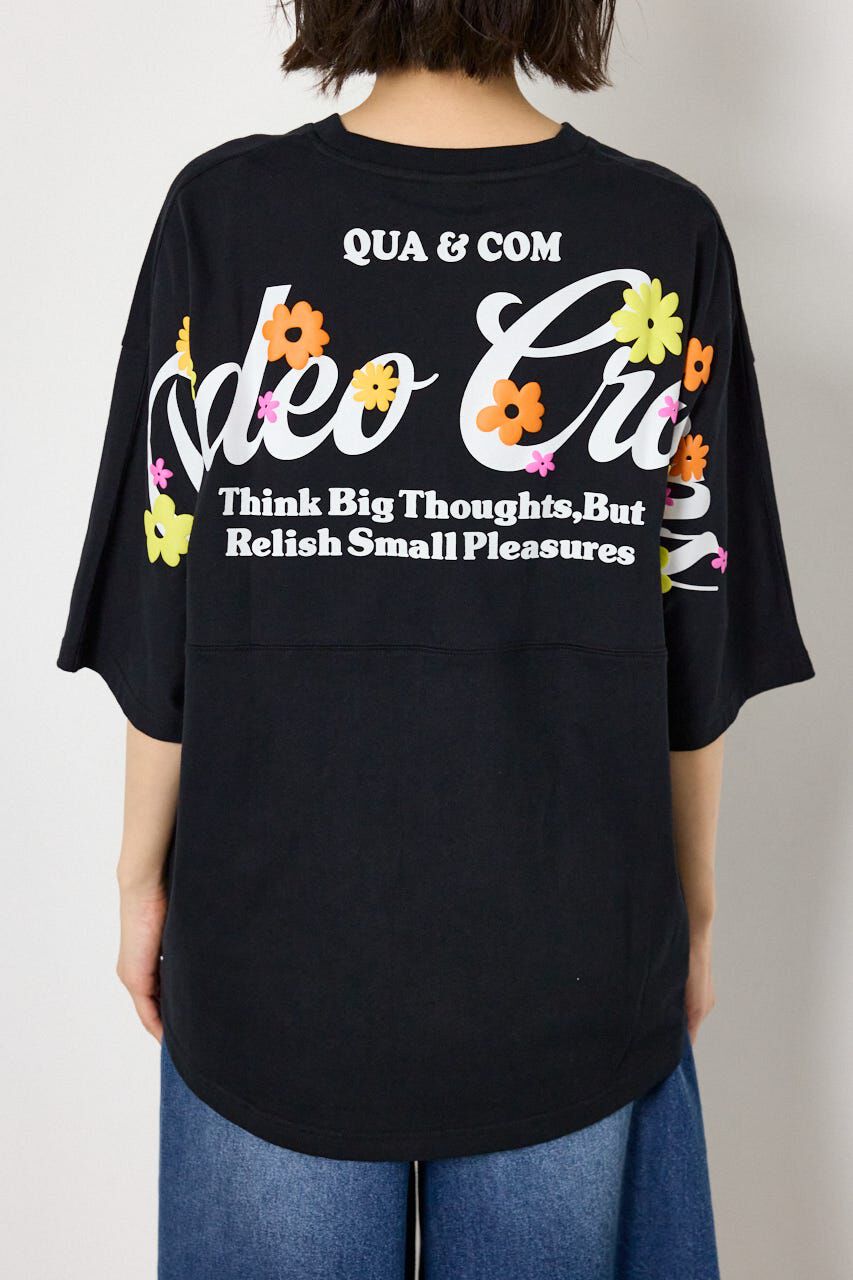 RODEO CROWNS「フラワースクリプトロゴ5分袖Tシャツ」|Tシャツ・カットソー|
