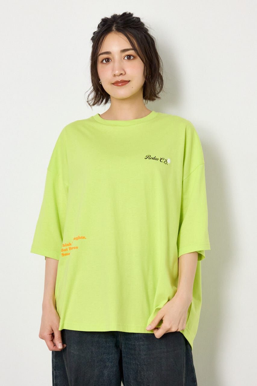 RODEO CROWNS「フラワースクリプトロゴ5分袖Tシャツ」|Tシャツ・カットソー|LIME