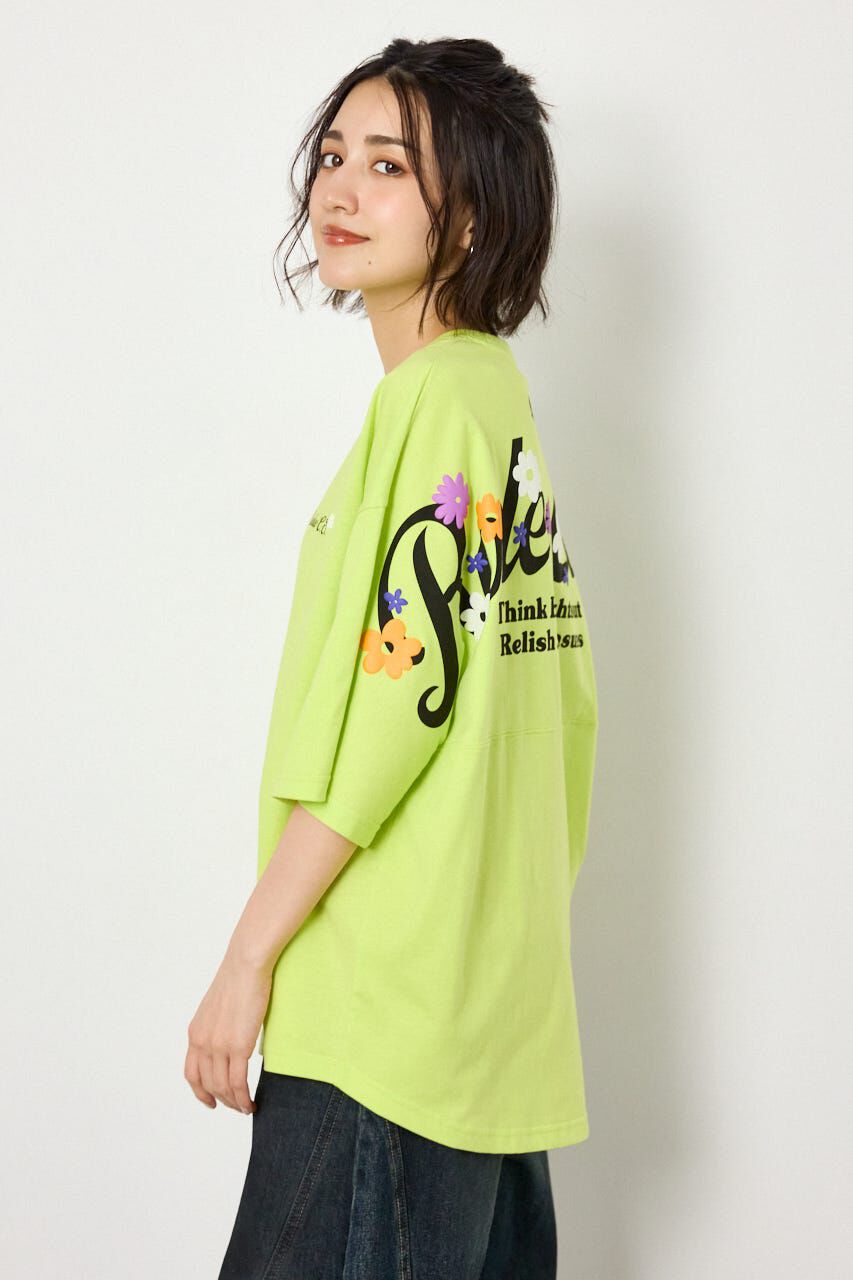 RODEO CROWNS「フラワースクリプトロゴ5分袖Tシャツ」|Tシャツ・カットソー|