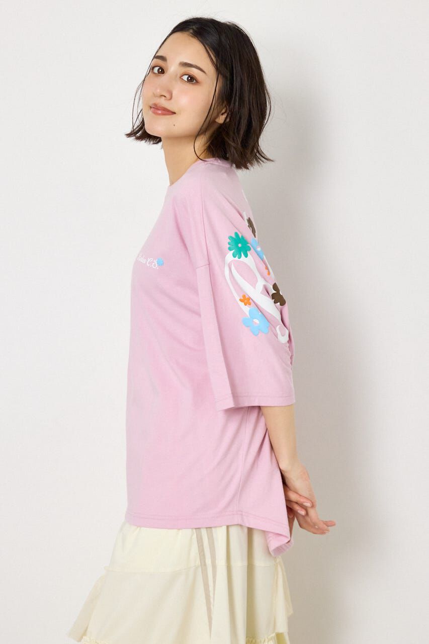 RODEO CROWNS「フラワースクリプトロゴ5分袖Tシャツ」|Tシャツ・カットソー|